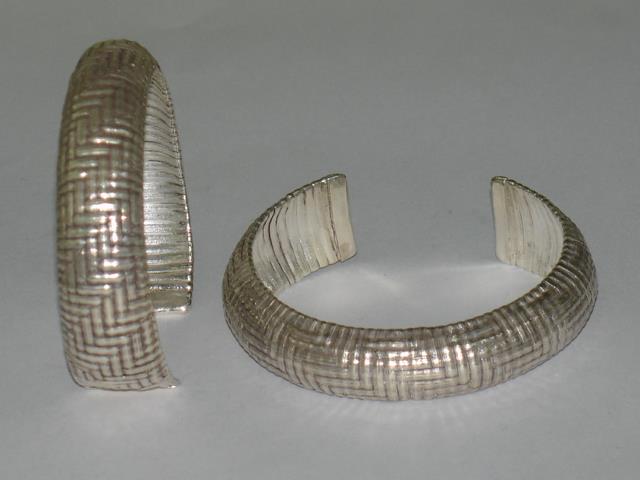 Thai Karen Hill Tribe Silver Bangle Woven Bangle BG037 