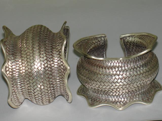 Thai Karen Hill Tribe Silver Bangle Woven Bangle BG047 