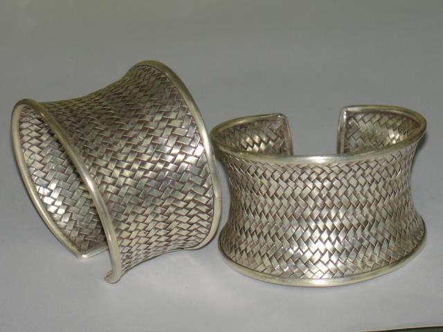 Thai Karen Hill Tribe Silver Bangle Woven Bangle BG054 