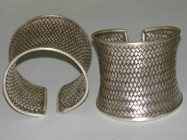 Thai Karen Hill Tribe Silver Bangle Woven Bangle BG055 