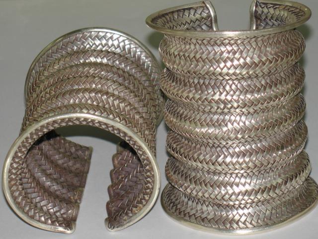 THAI KAREN HILL TRIBE SILVER BANGLE WOVEN BANGLE BG059 