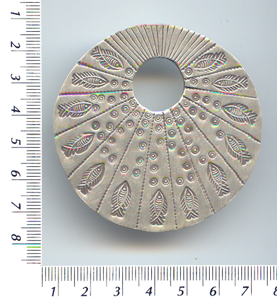 Thai Karen Hill Tribe Silver Printed Fish Circle Pendant NL038