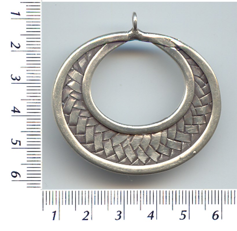Thai Karen Hill Tribe Silver Circular Woven Pendant NL055