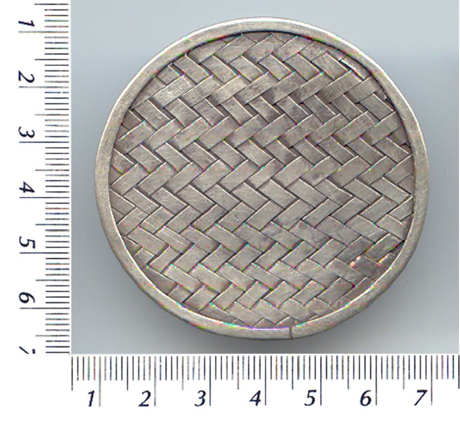Thai Karen Hill Tribe Silver Grand Woven Disk Pendant NL059