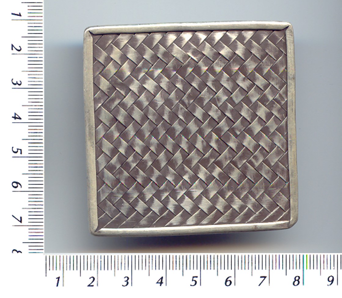 Thai Karen Hill Tribe Silver Woven Square Pendant NL063