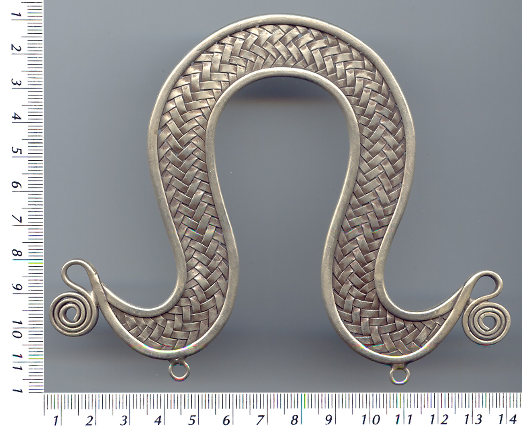 Thai Karen Hill Tribe Silver Swirl Woven Pendant NL077