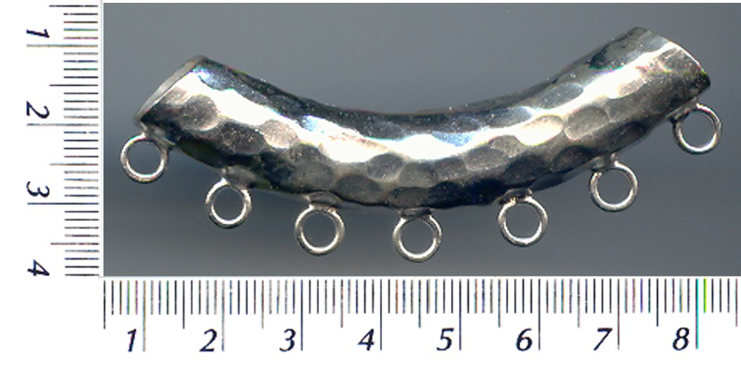 Thai Karen Hill Tribe Silver Hammered Multi-Hoop With Curve Pendant NL079
