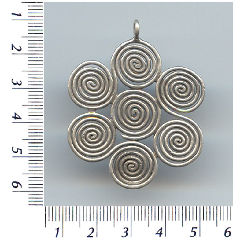 Thai Karen Hill Tribe Silver Swirl Flower Pendant NL090
