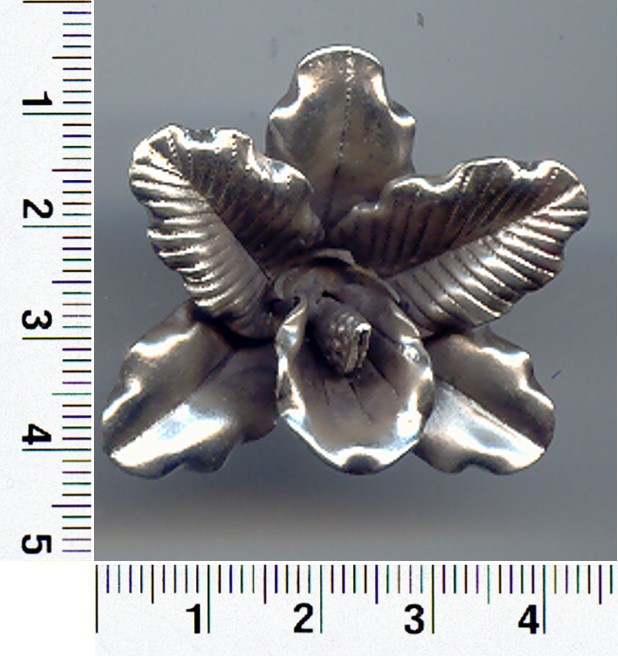 THAI KAREN HILL TRIBE SILVER ORCHID PENDANT NL131