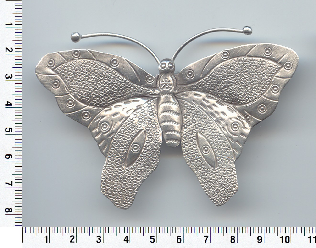 Thai Karen Hill Tribe Silver Eye Printed Butterfly Pendant NL147