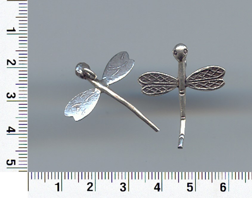 Thai Karen Hill Tribe Silver Printed Dragonfly Pendant NL167