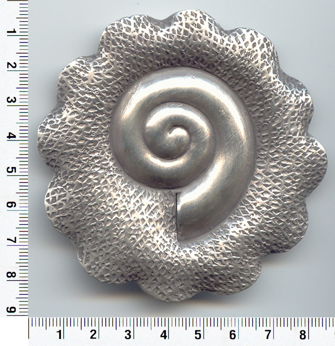 Thai Karen Hill Tribe Silver Sea Shell With Rough Grand Circular Pendant NL196