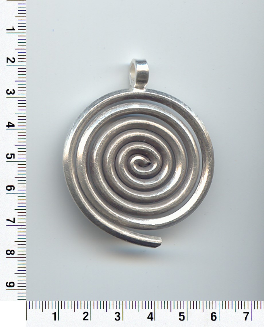 Thai Karen Hill Tribe Silver Plain Spiral Pendant NL200