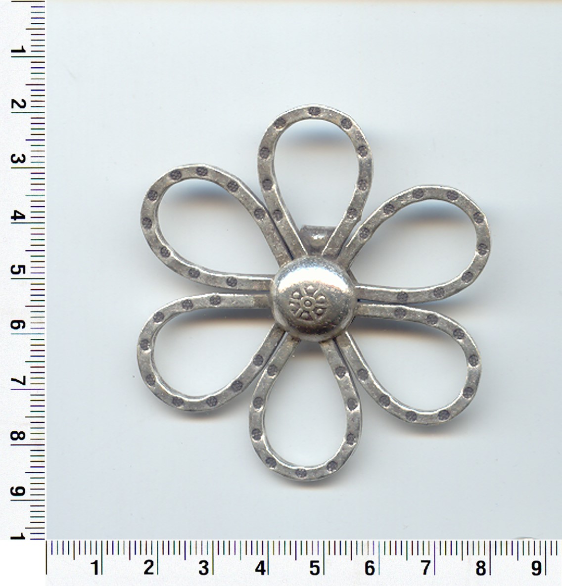 Thai Karen Hill Tribe Silver Teardrop Flower Pendant NL204