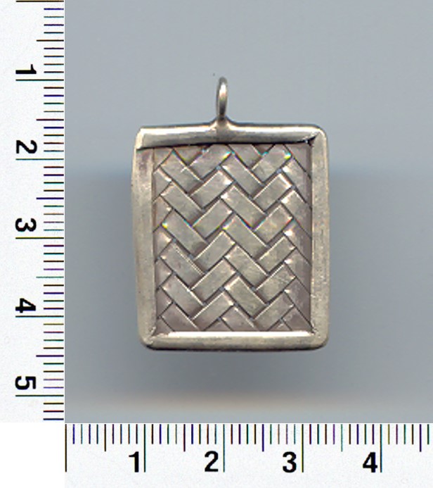 Thai Karen Hill Tribe Silver Pendants Square Woven Pendant NM030 
