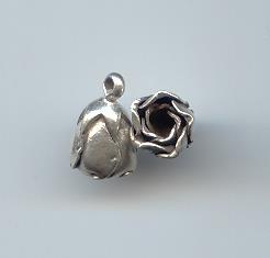 Thai Karen Hill Tribe Silver Pendants Bud Rose Flower Charm NM079 