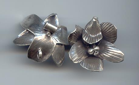 THAI KAREN HILL TRIBE SILVER PENDANTS ORCHID FLOWER PENDANT NM085 