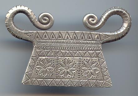 Thai Karen Hill Tribe Silver Pendants Karen Spirit Fan Shape Pendant NM137 