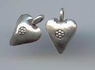 THAI KAREN HILL TRIBE SILVER PRINTED DAISY HEART PENDANTS NS008