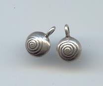 Thai Karen Hill Tribe Silver Swirl Printed Round Ball Pendants NS052