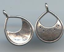 THAI KAREN HILL TRIBE SILVER PRINTED DOT DROP PENDANTS NS069