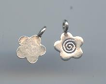 Thai Karen Hill Tribe Silver Spiral Printed Flower Pendant NS076