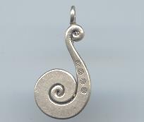Thai Karen Hill Tribe Silver Daisy Printed Spiral Pendant NS080