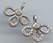 Thai Karen Hill Tribe Silver  Dot Printed Triple Teardrop Pendant NS082