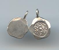 THAI KAREN HILL TRIBE SILVER PRINTED DOT FLOWER PENDANTS NS087