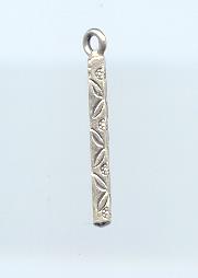 Thai Karen Hill Tribe Silver Leaf Printed Drop Pendant NS096