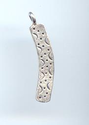 Thai Karen Hill Tribe Silver Printed Curve Pendant NS098