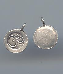 Thai Karen Hill Tribe Silver Silver Printed Om Flat Disk Pendants NS104