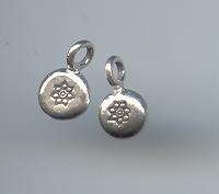 Thai Karen Hill Tribe Silver Flower Printed Round Pendants NS109