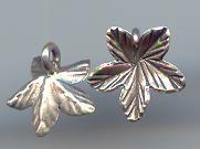 Thai Karen Hill Tribe Silver Pendants Leaf Print Little Star Flower Pendants NS170