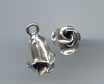 Thai Karen Hill Tribe Silver Pendants Cute Bud Rose Pendant NS180