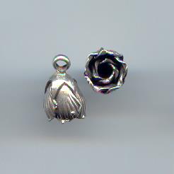 Thai Karen Hill Tribe Silver Pendants Lovely Bud Rose Pendants NS192
