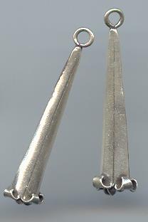 THAI KAREN HILL TRIBE SILVER PENDANTS LONG CONE FLOWER PENDANT NS219