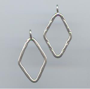 THAI KAREN HILL TRIBE SILVER PENDANTS CROSS PRINTED RHOMBIC PENDANT NS280