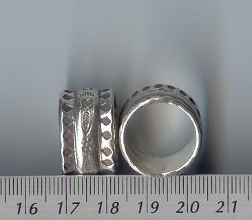 Thai Karen Hill Tribe Silver Fish & Daisy Printed Ring RR047 