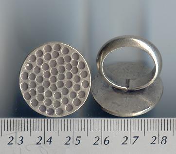 Thai Karen Hill Tribe Silver Multi-Pit Disk Ring RR077 
