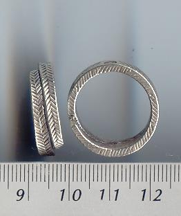 THAI KAREN HILL TRIBE SILVER FERN LEAF PRINTED RING RR122 