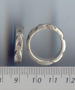 Thai Karen Hill Tribe Silver Eye & Daisy Printed Ring RR128 
