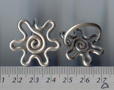 Thai Karen Hill Tribe Silver Star Swirl Ring RR137 
