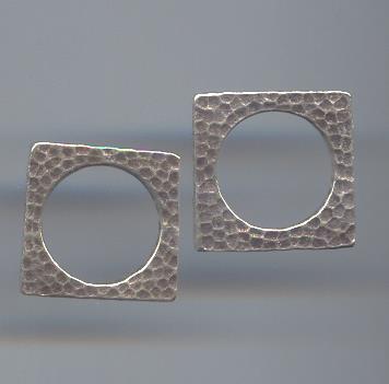 Thai Karen Hill Tribe Silver Hammered Rectangle Ring RR151 