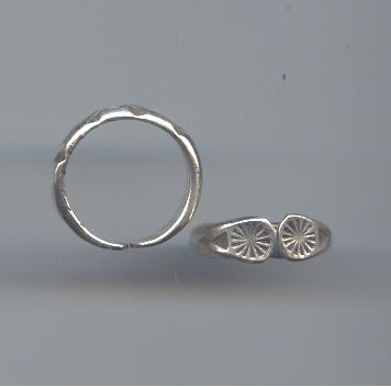 Thai Karen Hill Tribe Silver Sun Printed Ring RR152 
