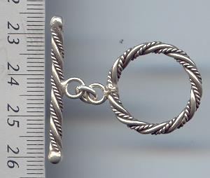 Thai Karen Hill Tribe Toggles and Findings Silver Twist Circle Toggle TG042 