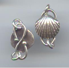 THAI KAREN HILL TRIBE TOGGLES AND FINDINGS SILVER SCALLOP CLASPS TG054 