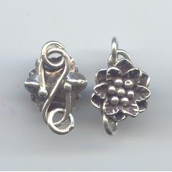 Thai Karen Hill Tribe Toggles and Findings Silver Flower Clasps TG058 