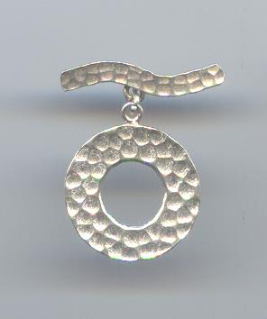 Thai Karen Hill Tribe Toggles and Findings Silver Hammered Circle Toggle TG074 