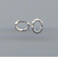 Thai Karen Hill Tribe Toggles and Findings Silver Hammered Oval Ring TG091 